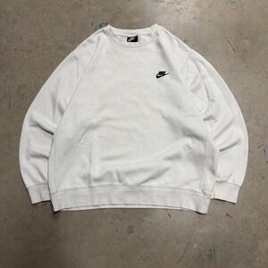 2000s nike white blank crewneck‎